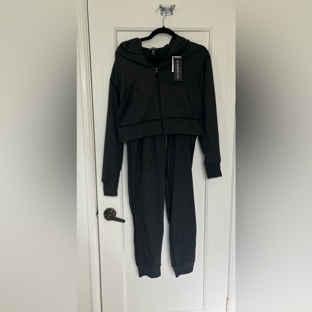 Charcoal Gray Hoodie Jogger Set NWT